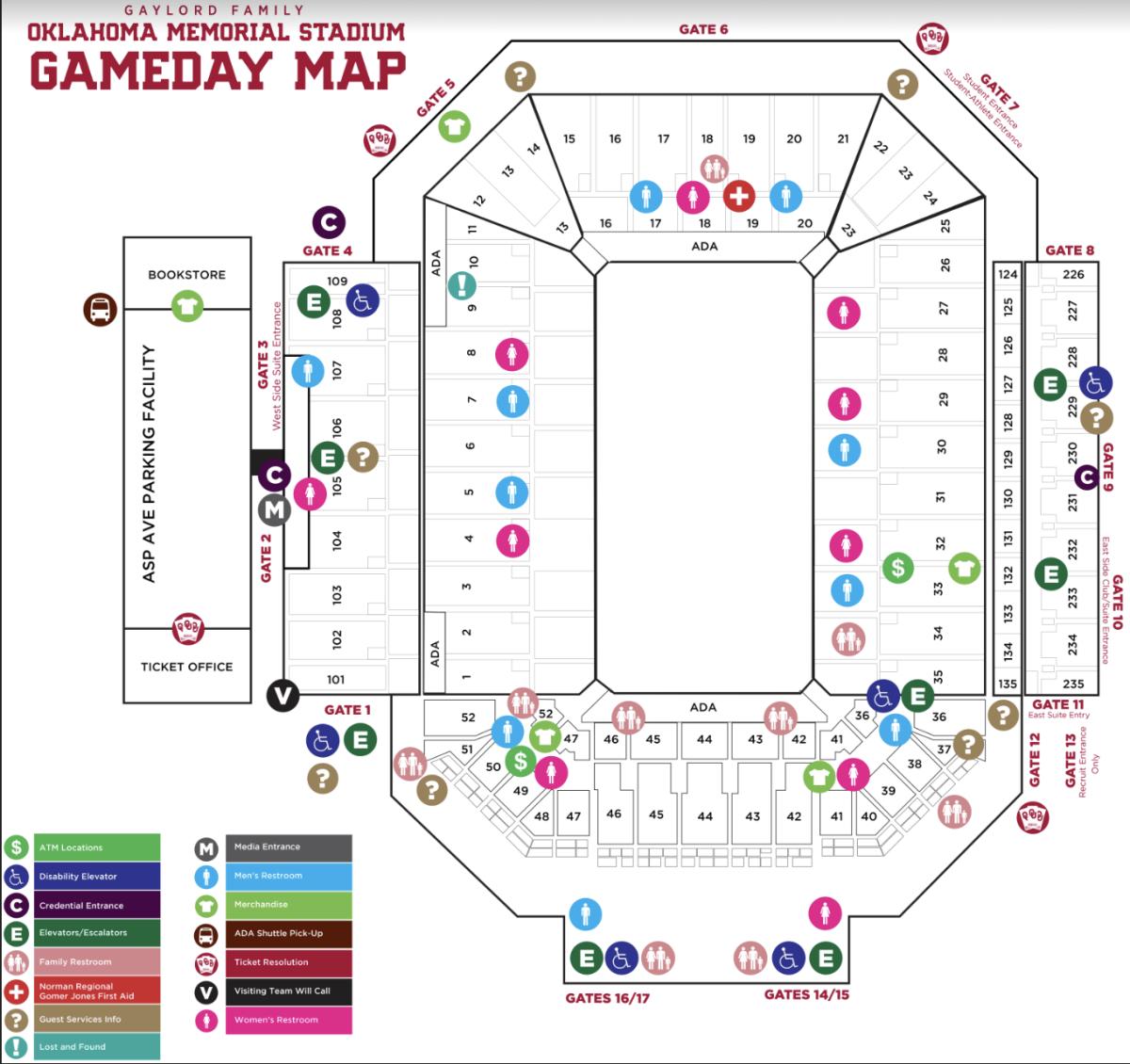 2022 OU Stadium Map